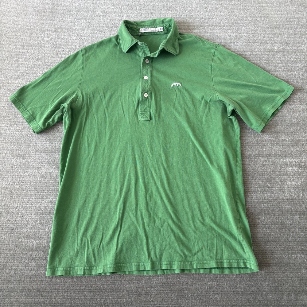 Criquet Polo Shirt Mens M Green Pullover Organic Cotton Casual‎ Golf Embroidery